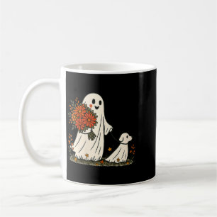 Dames spooky hond wandelen grap halloween koffiemok