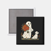 Dames spooky hond wandelen grap Halloween Magneet (Voorkant / Achterkant)
