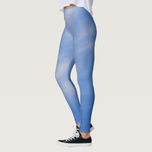 Dames Sportief Chic Actief Draag Blauwe Hemel Leggings