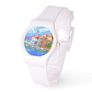 Dames sportief witte siliconen horloge