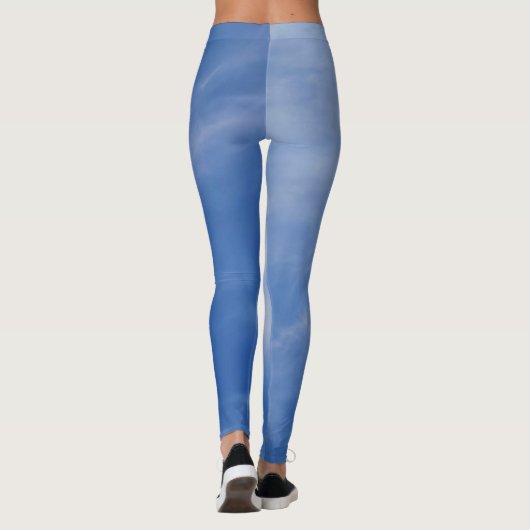 Dames Sportieve Chic Activewear Blauwe Hemel Leggings (Achterkant)