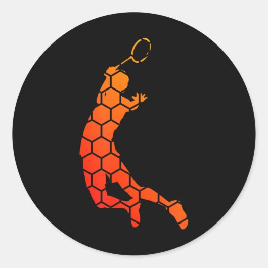 Dames Squash Shuttle Badminton Badminton Speler Ronde Sticker (Voorkant)