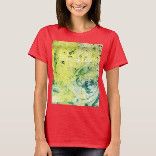 Dames St. Patrick' Day shirt met ontwerp. (Voorkant)