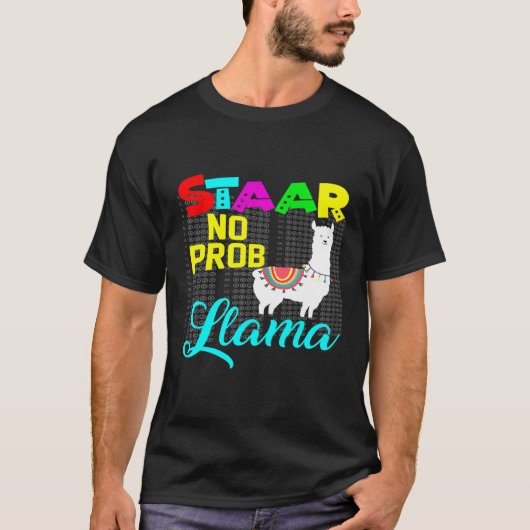 Dames Staar Testdag Geen Probleem Llama Leraar Exa T-shirt (Voorkant)