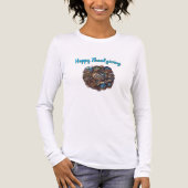 Dames Steampunk Fijne Thanksgiving T-shirt met lan (Voorkant volledig)