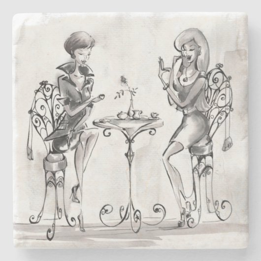 Dames Stenen Onderzetter (Voorkant)