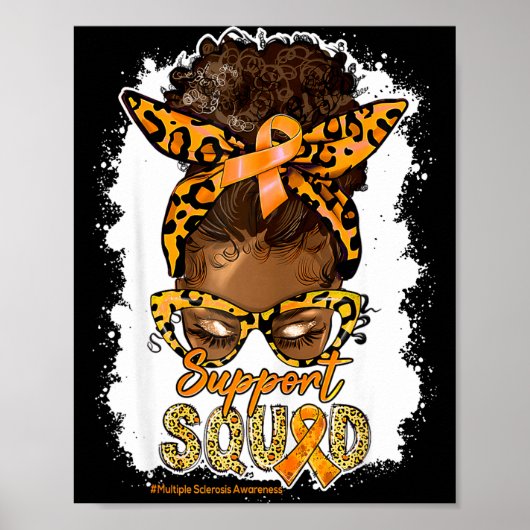 Dames Steunploeg Afro Rommelige Knot Luipaard Ms A Poster (Voorkant)