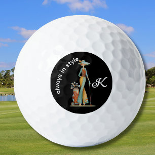 Dames Stijlvolle Golfer Gepersonaliseerde Naam Golfballen