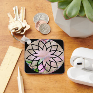  Dames Stijlvolle Roze Lotus Bloem Sleutelhanger