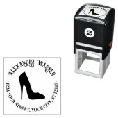 Dames Stiletto High Heel Schoen Naam Adres Zelfinktende Stempel (In situ)