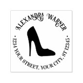 Dames Stiletto High Heel Schoen Naam Adres Zelfinktende Stempel (Design)