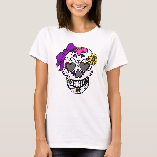 Dames Sugar Skull T-shirt (Voorkant)