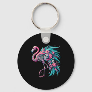 Dames suiker schedel Mexicaanse flamingo dia de lo Sleutelhanger