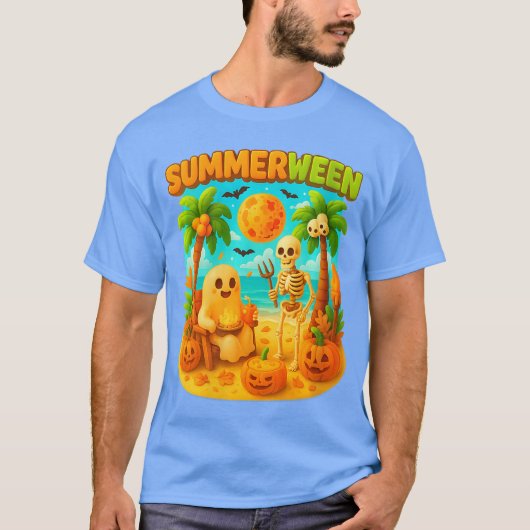 Dames Summerween Skelet Zomerfeest Halloween  T-shirt (Voorkant)