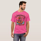 Dames Summerween Vibes Spooky Summer Pumpkin VNec T-shirt (Voorkant volledig)