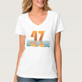 Dames Sunset 47 V-Neck 2-Side V2 T-Shirt (Voorkant)