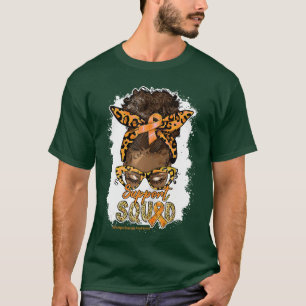 Dames Support Squad Afro Rommelige Knot Luipaard M T-shirt