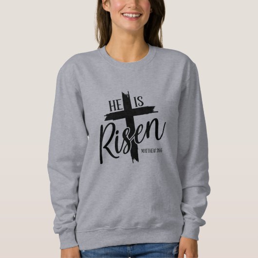 Dames sweatshirt Hij Is Opgestaan (Voorkant)