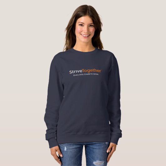 Dames sweatshirt in marineblauw (Voorkant volledig)