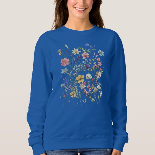 Dames sweatshirt met bloemenboeket (Voorkant)