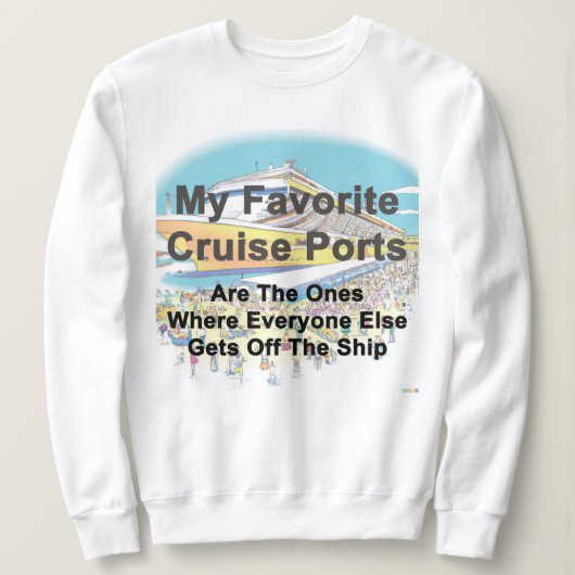 DAMES SWEATSHIRT - Mijn favoriete cruisehavens (Design voorkant)