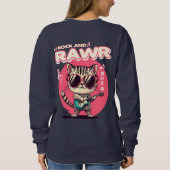 Dames Sweatshirt - Rock & Rawer Funny Kawaii Cat (Achterkant)