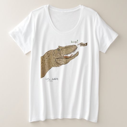 Dames T-shirt Allosaurus Boop Dinosaur Extra Maat (Design voorkant)