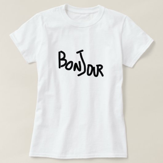 Dames T-Shirt Bonjour (Design voorkant)