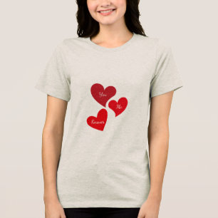 Dames T-shirt Harten Liefde - You Me Forev