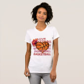 Dames T-shirt " I Love Basketball" (Voorkant volledig)