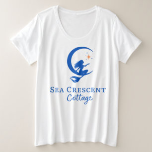 Dames T-shirt in grote maten Sea Crescent Cottage
