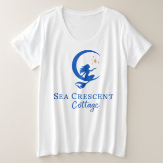 Dames T-shirt in grote maten Sea Crescent Cottage