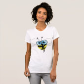 Dames T-shirt met Bij Met Grote Ogen (Voorkant volledig)