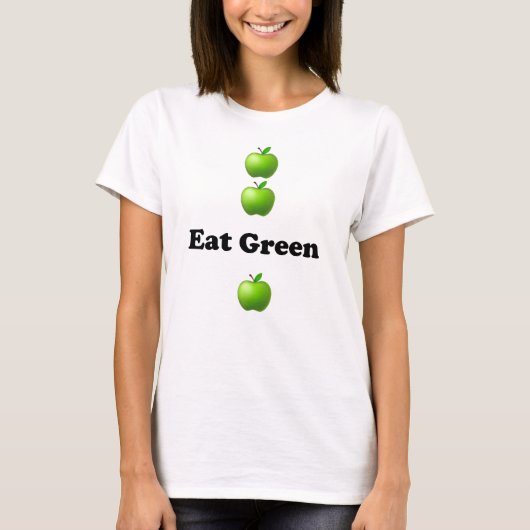 Dames t-shirt met Eat Green-design (Voorkant)
