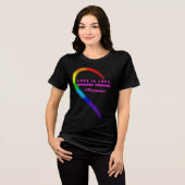 Dames T-shirt met eigen naam voor koppels - Linker (Voorkant volledig)