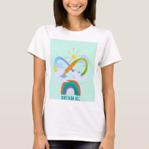 Dames t-shirt met halve mouw en kleurrijk ontwerp