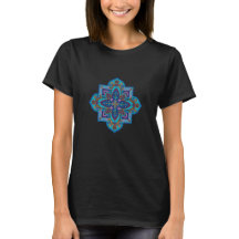Dames T-shirt met mooie blauwe mandala