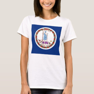Dames T-shirt met vlag van de staat Virginia