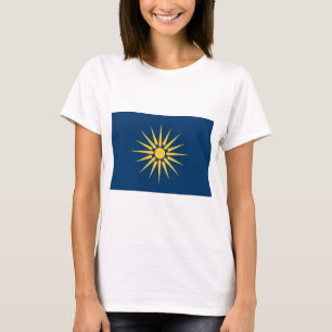 Dames T-shirt met vlag van Macedonië, Griekenland