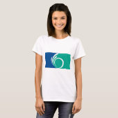 Dames T-shirt met vlag van Ottawa, Canada (Voorkant volledig)