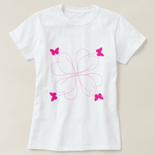 Dames T-shirt met Vlinders (Design voorkant)