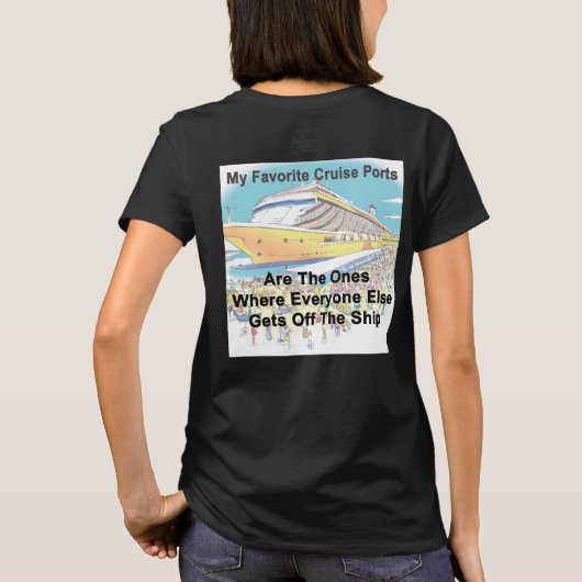 DAMES T-SHIRT - Mijn favoriete cruisehavens (Achterkant)