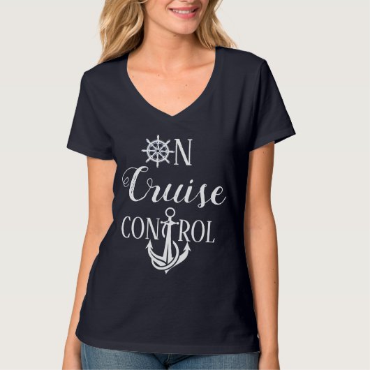Dames T-shirt 'Op cruise control' (Voorkant)