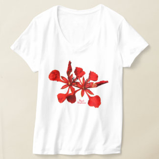 Dames T-shirt Royal Poinciana Bloem