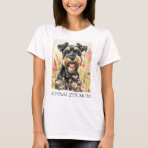 Dames T-shirt – Schnauzer Moeder Watercolor Tee