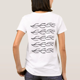 Dames T-shirt strepen en lussen Inkt
