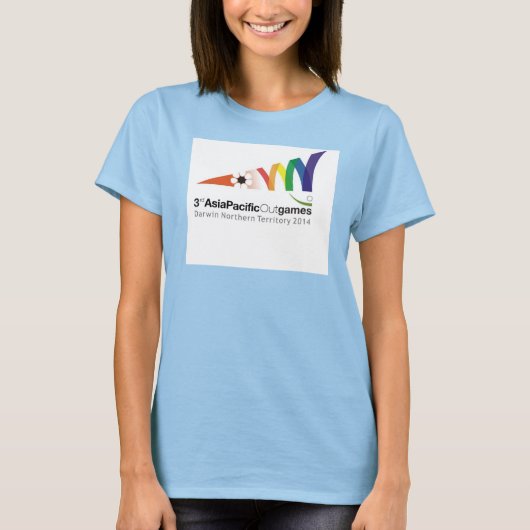 Dames, T-shirt, wit/rood T-shirt (Voorkant)