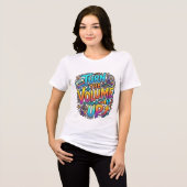 Dames T-shirt zet het volume harder (Voorkant volledig)