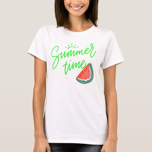 dames t-shirt Zomer Tijd (Voorkant)