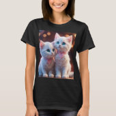 Dames T-shirt zwart kitten (Voorkant)